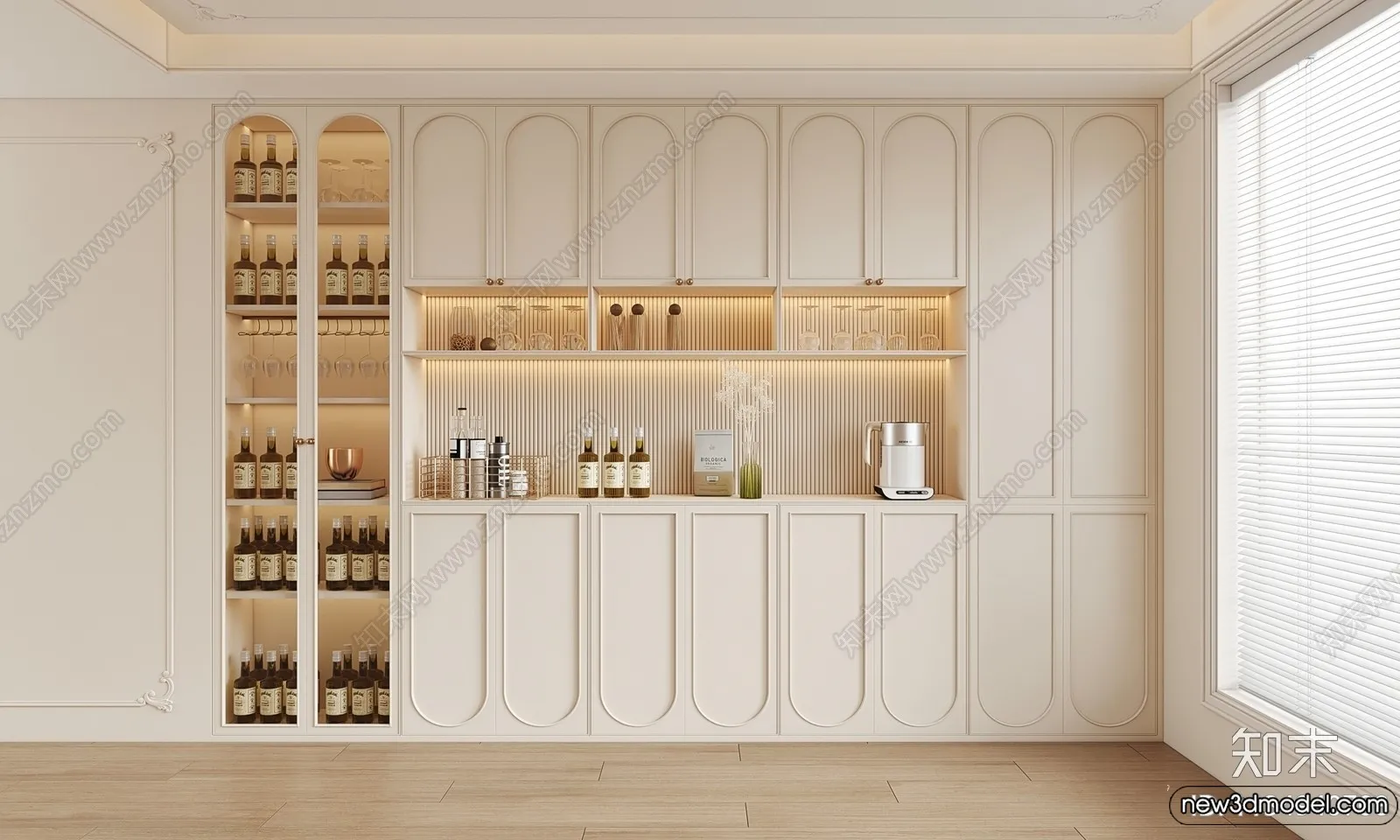 Wine Cabinet 3D Models - 3D Furniture for Interior Design - 019