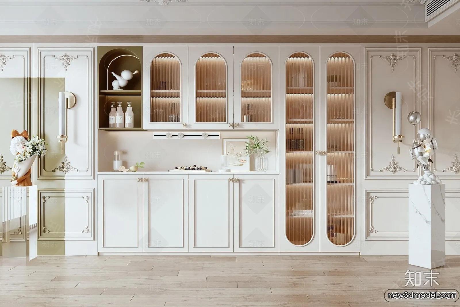 Wine Cabinet 3D Models - 3D Furniture for Interior Design - 020