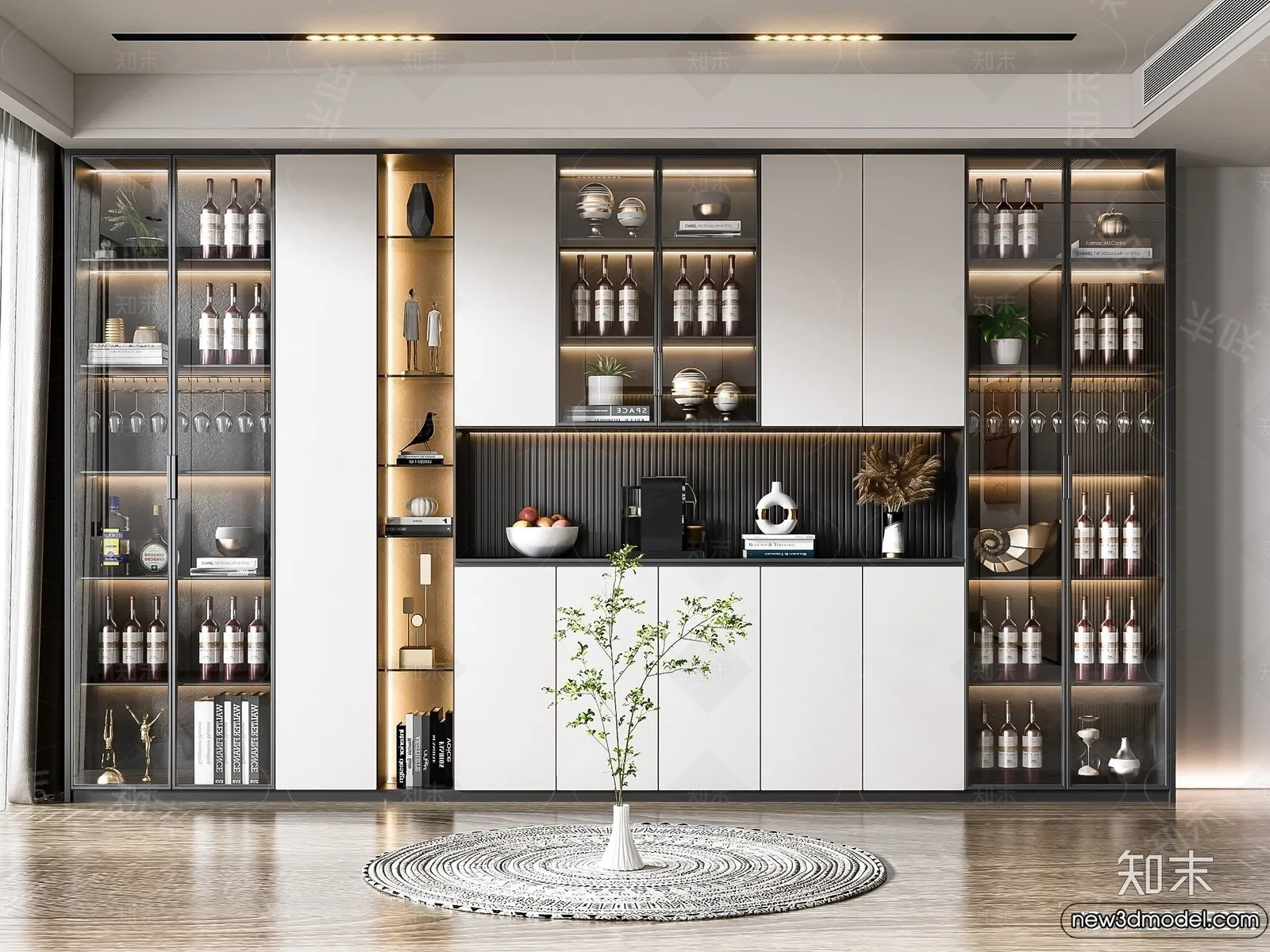 Wine Cabinet 3D Models - 3D Furniture for Interior Design - 021