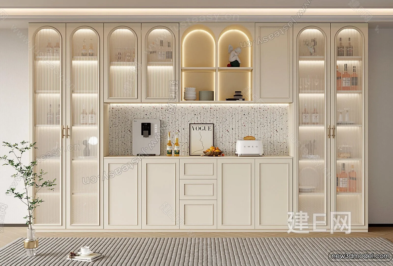 Wine Cabinet 3D Models - 3D Furniture for Interior Design - 022