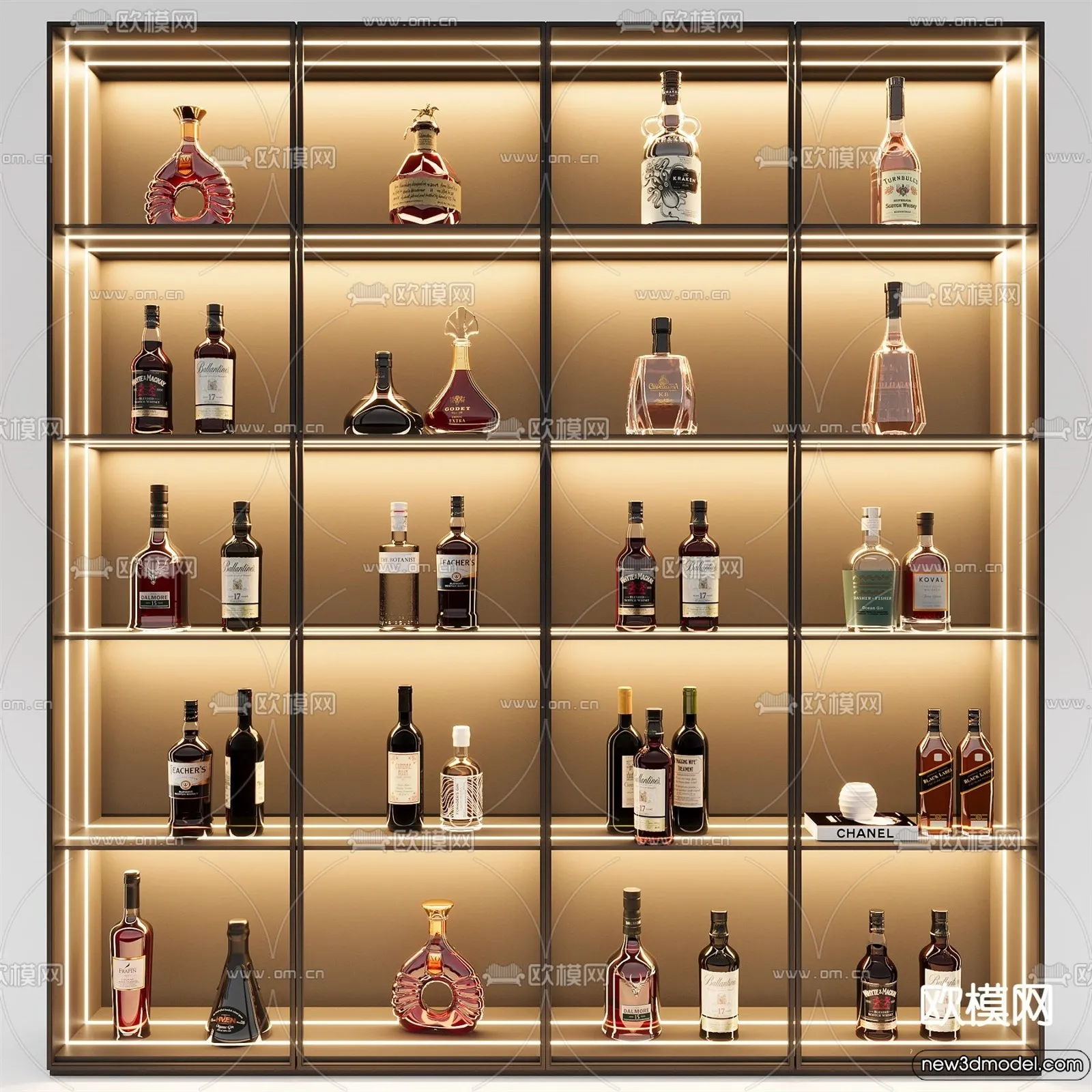 Wine Cabinet 3D Models - 3D Furniture for Interior Design - 024