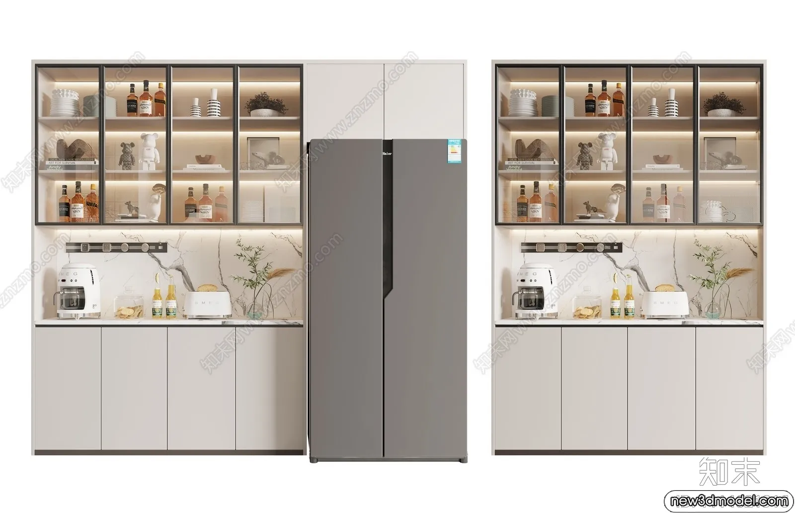 Wine Cabinet 3D Models - 3D Furniture for Interior Design - 027
