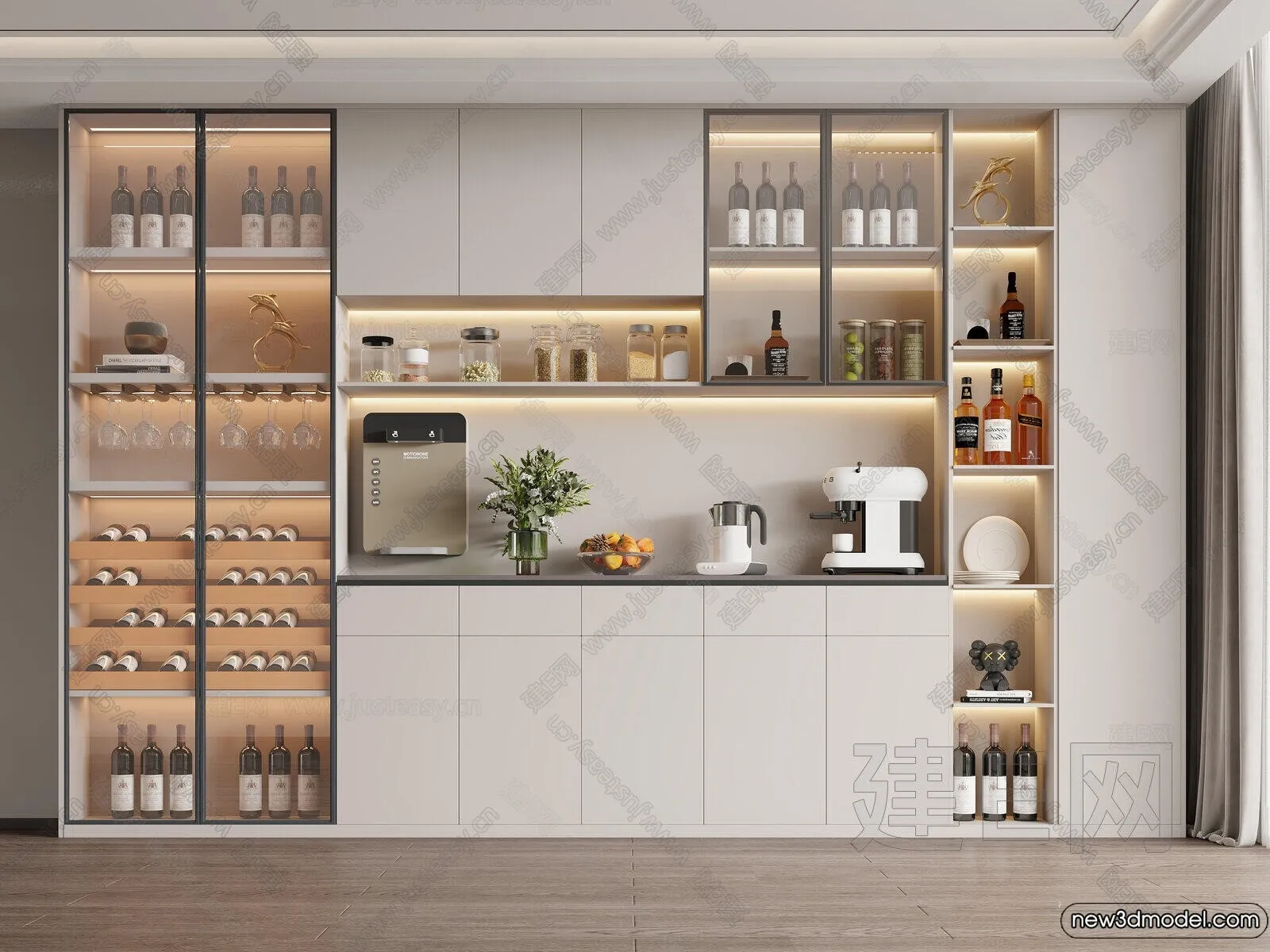 Wine Cabinet 3D Models - 3D Furniture for Interior Design - 031