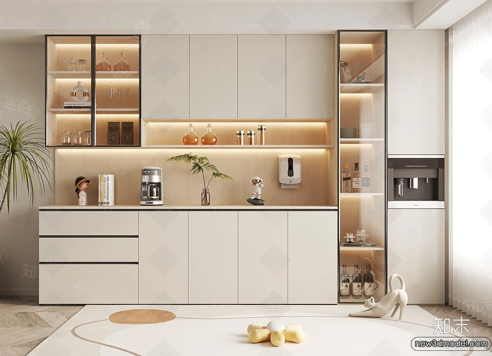 Wine Cabinet 3D Models - 3D Furniture for Interior Design - 034