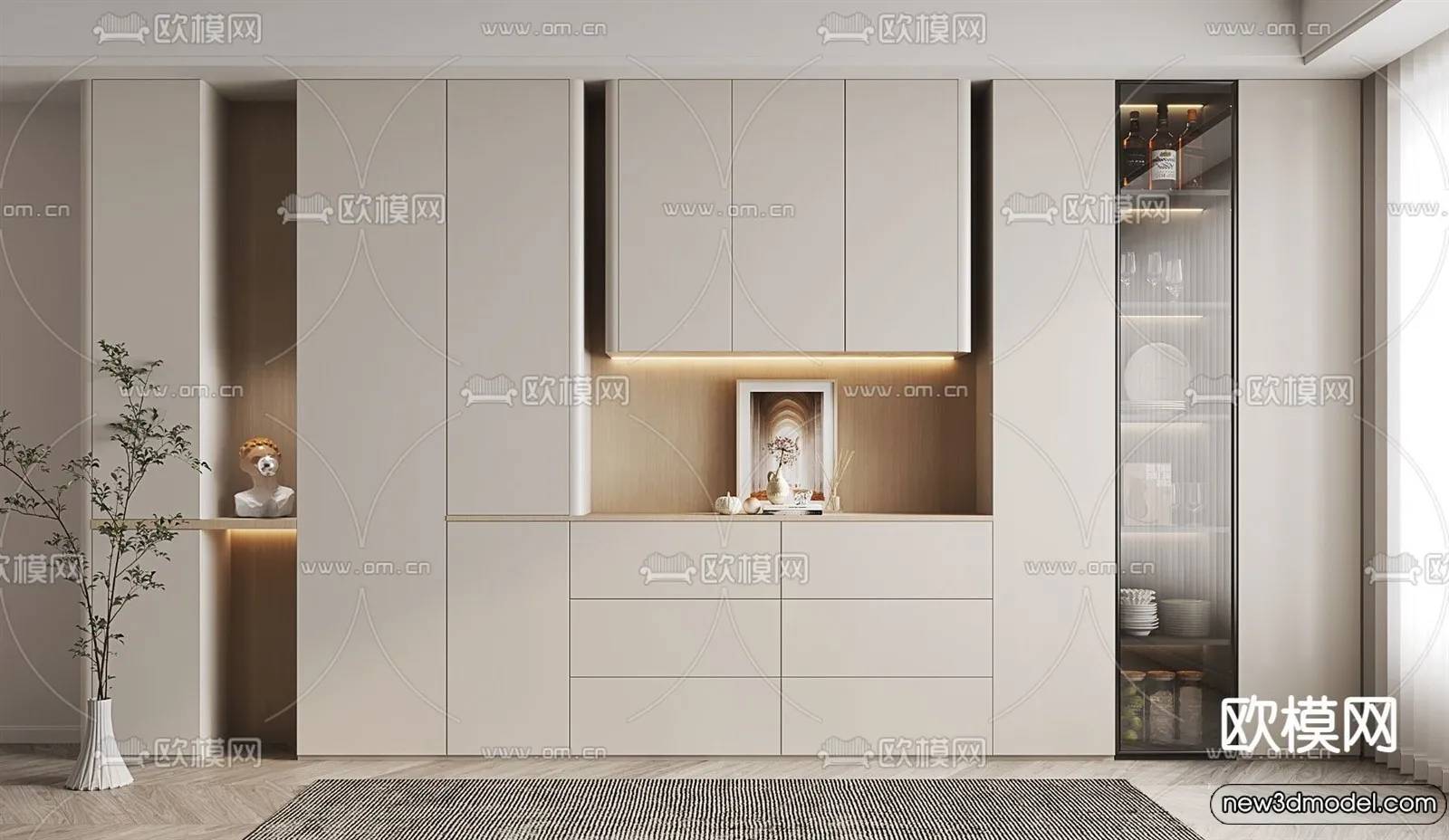 Wine Cabinet 3D Models - 3D Furniture for Interior Design - 041