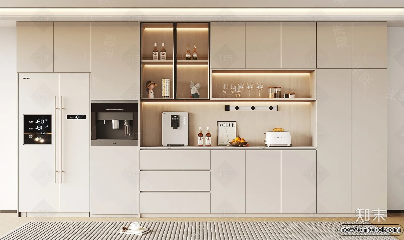 Wine Cabinet 3D Models - 3D Furniture for Interior Design - 049