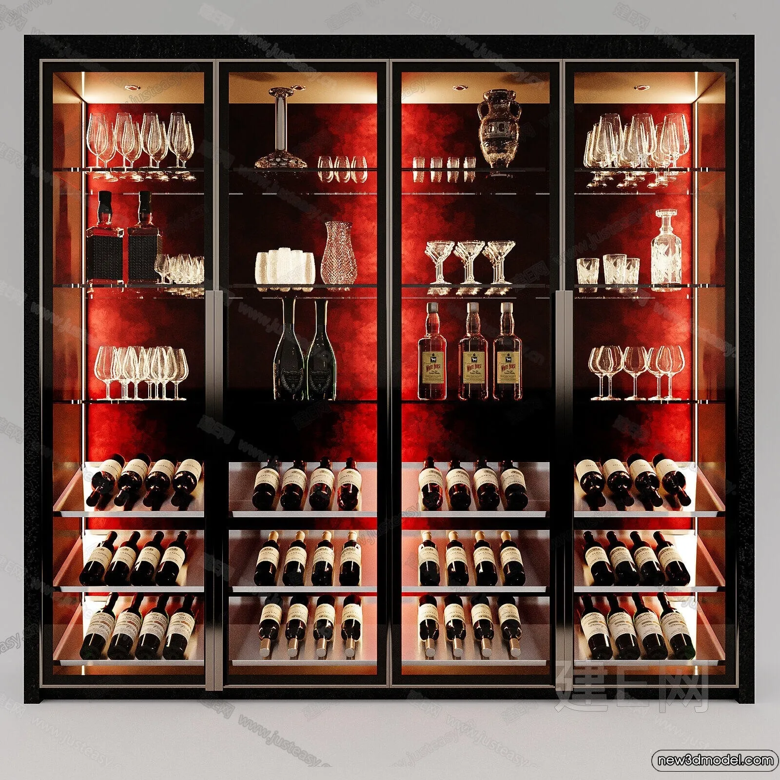 Wine Cabinet 3D Models - 3D Furniture for Interior Design - 055