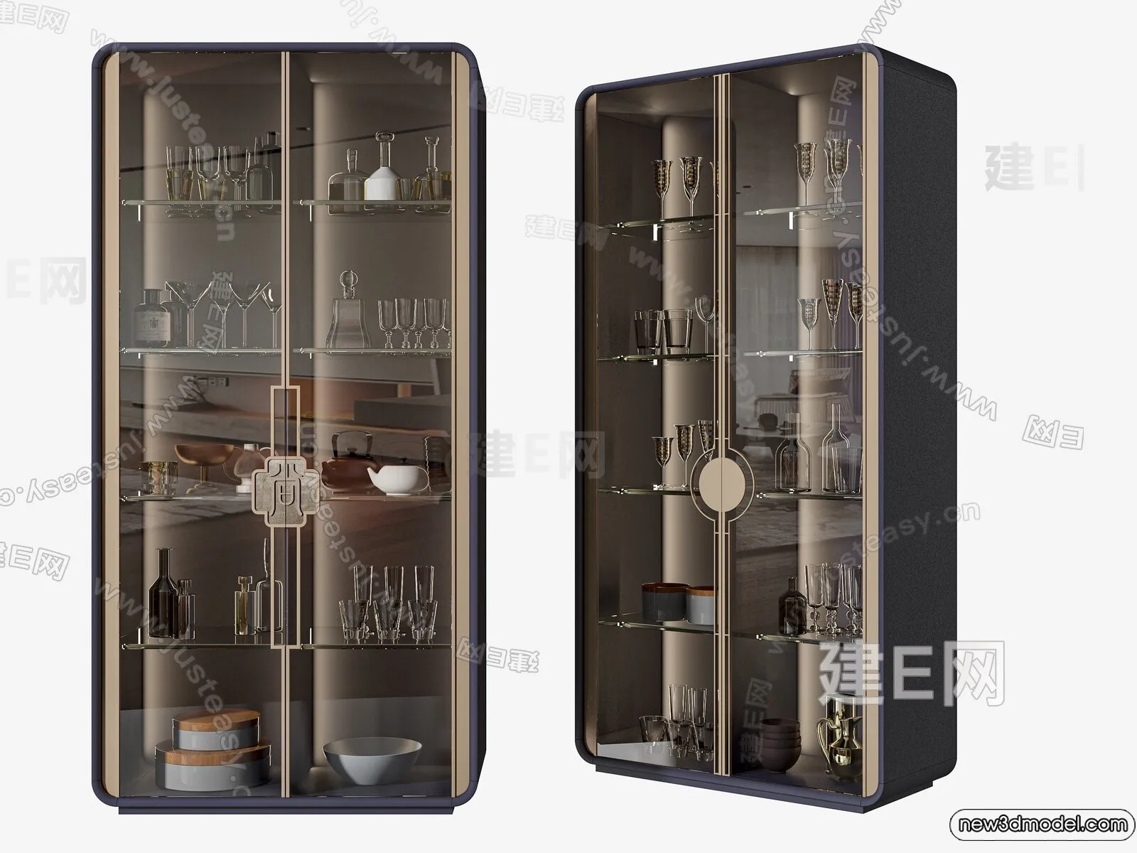Wine Cabinet 3D Models - 3D Furniture for Interior Design - 056