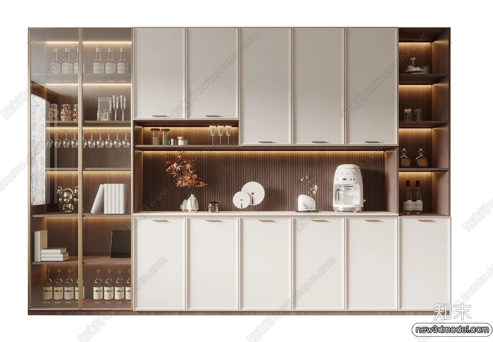 Wine Cabinet 3D Models - 3D Furniture for Interior Design - 057