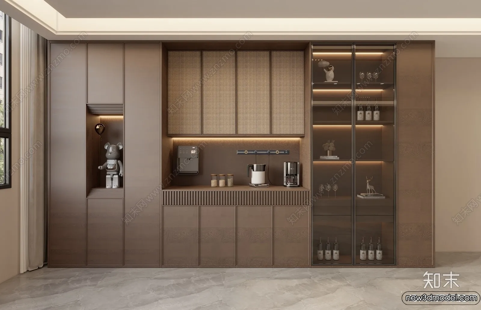 Wine Cabinet 3D Models - 3D Furniture for Interior Design - 061