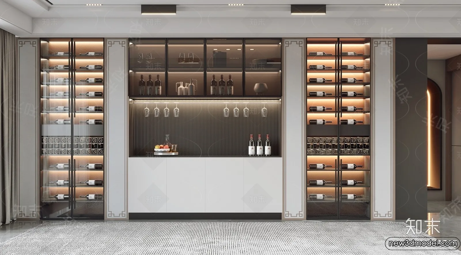 Wine Cabinet 3D Models - 3D Furniture for Interior Design - 065