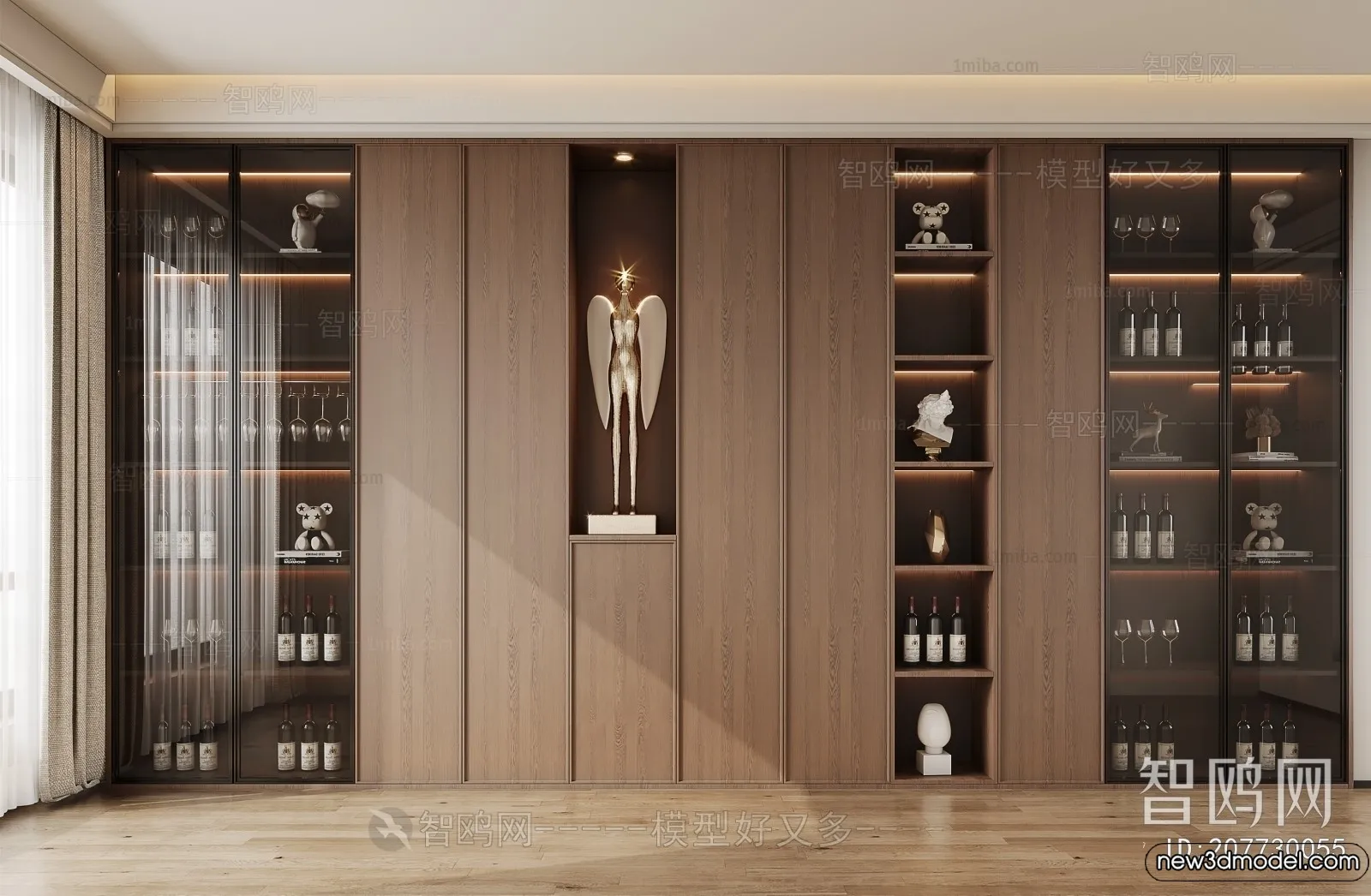 Wine Cabinet 3D Models - 3D Furniture for Interior Design - 075