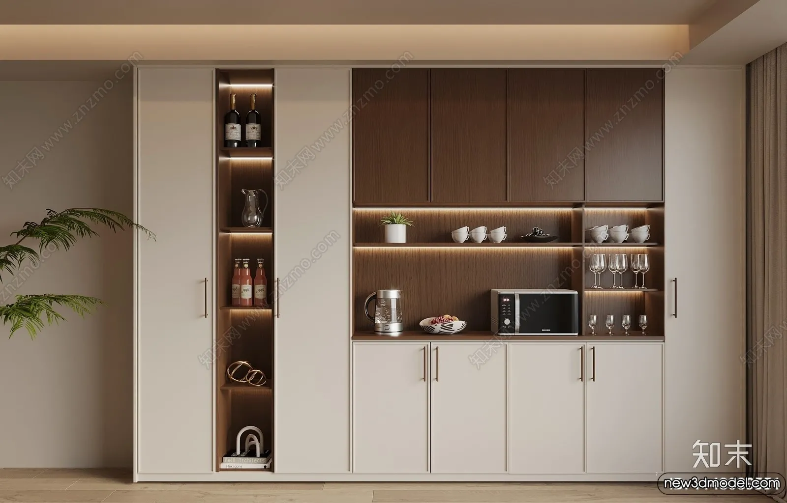 Wine Cabinet 3D Models - 3D Furniture for Interior Design - 080