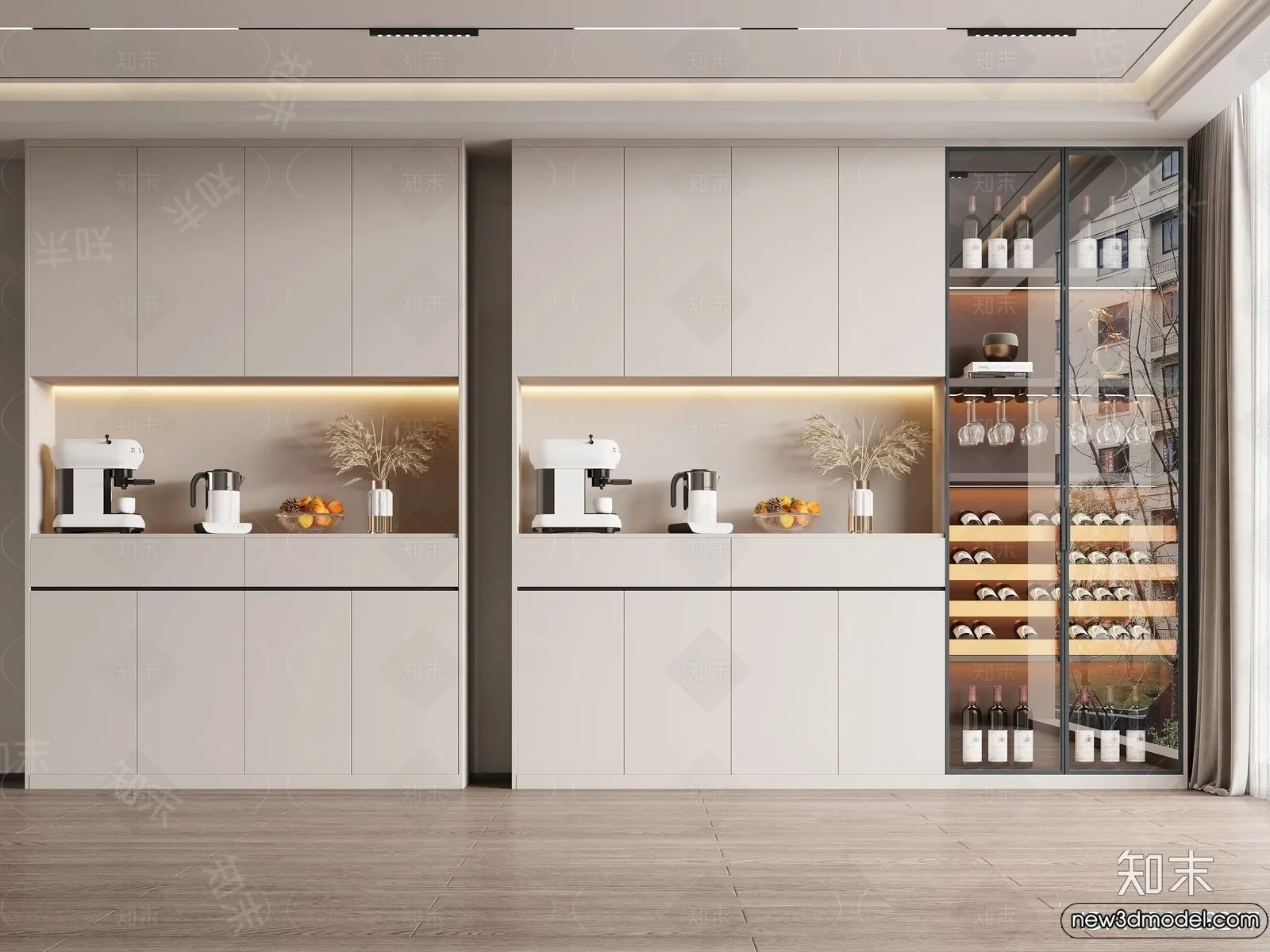 Wine Cabinet 3D Models - 3D Furniture for Interior Design - 096