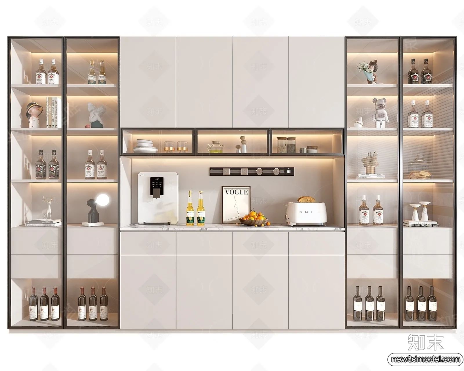 Wine Cabinet 3D Models - 3D Furniture for Interior Design - 097