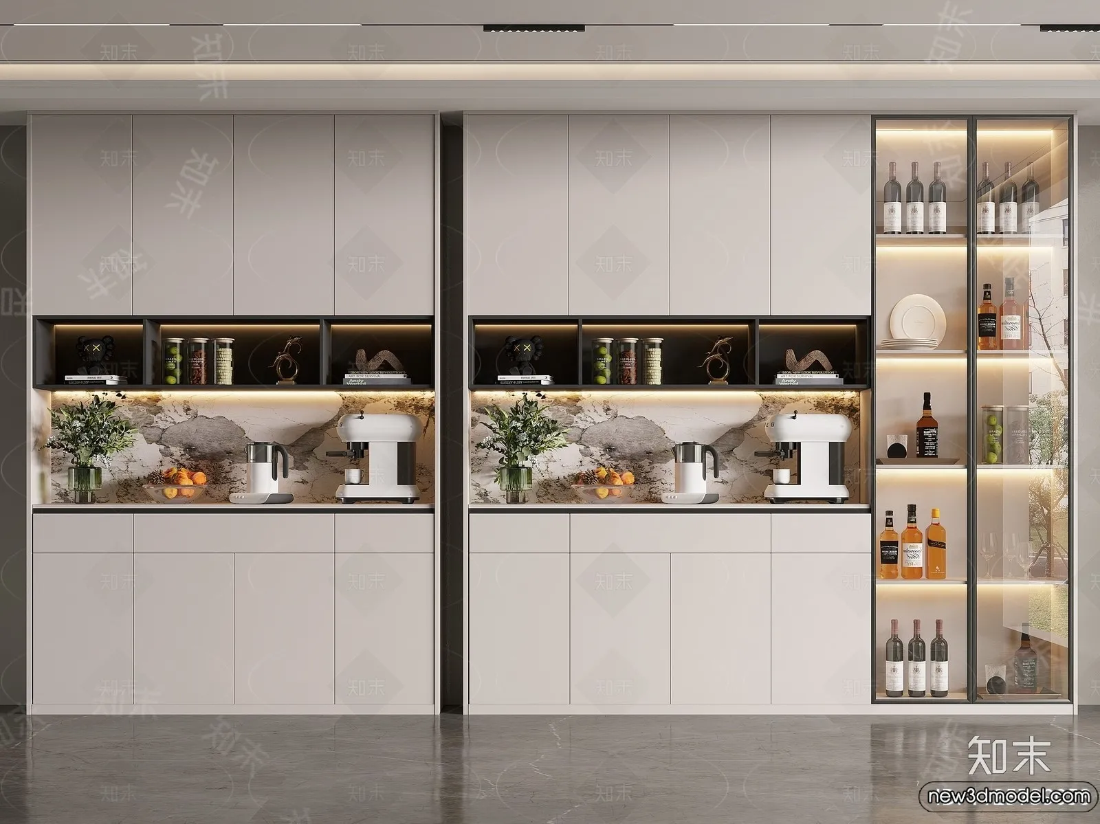 Wine Cabinet 3D Models - 3D Furniture for Interior Design - 101