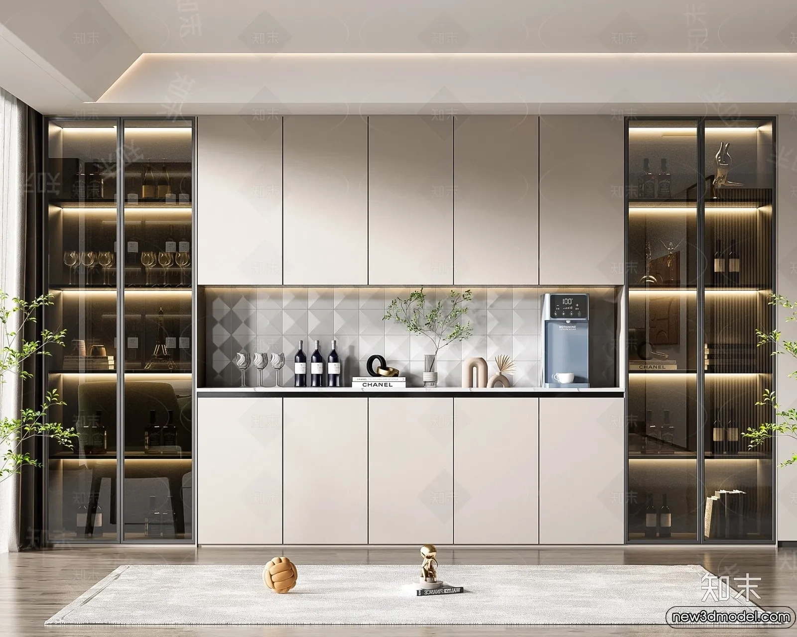 Wine Cabinet 3D Models - 3D Furniture for Interior Design - 102