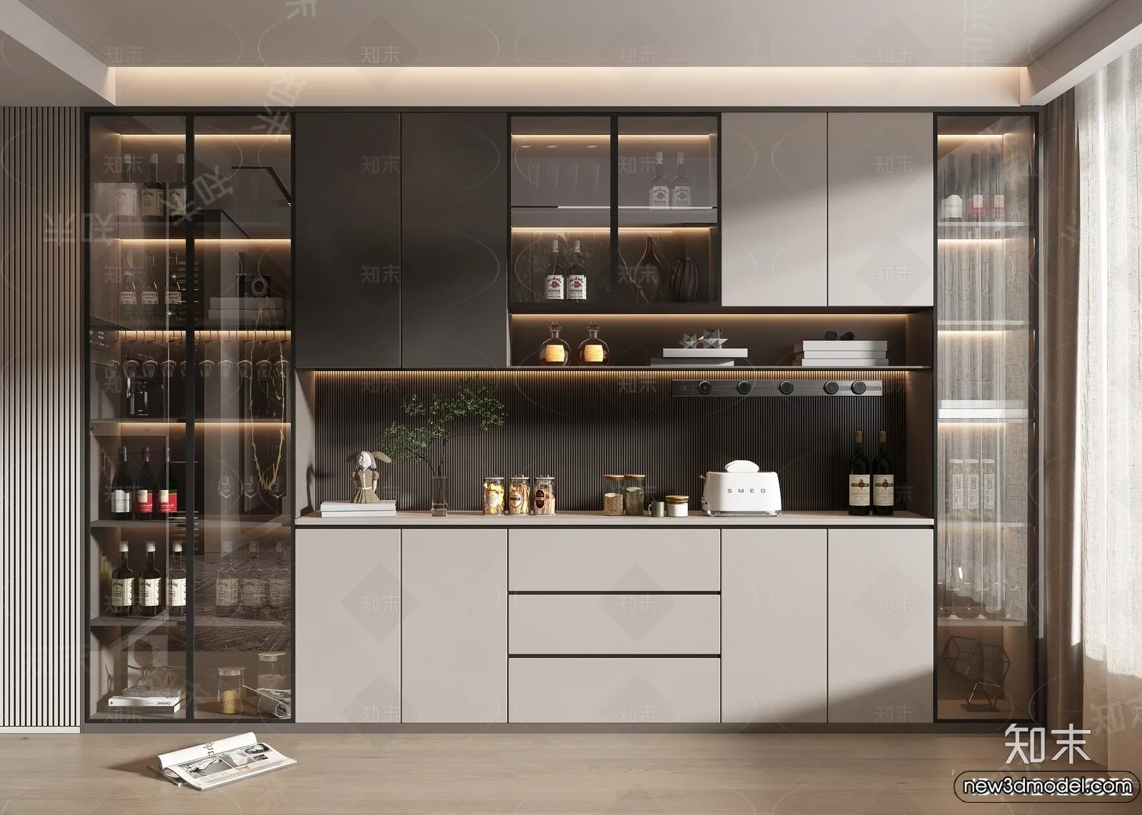 Wine Cabinet 3D Models - 3D Furniture for Interior Design - 103