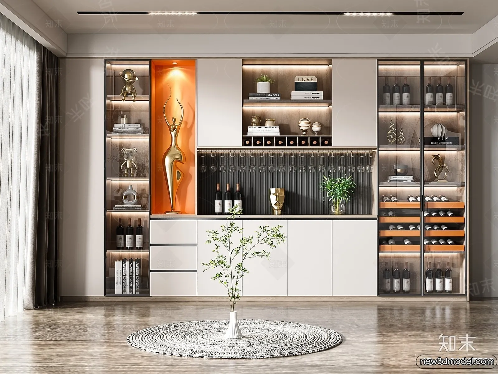 Wine Cabinet 3D Models - 3D Furniture for Interior Design - 109
