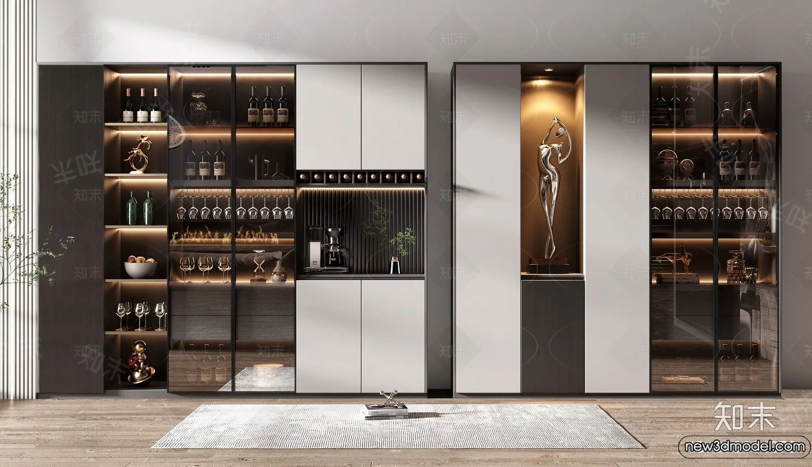 Wine Cabinet 3D Models - 3D Furniture for Interior Design - 110