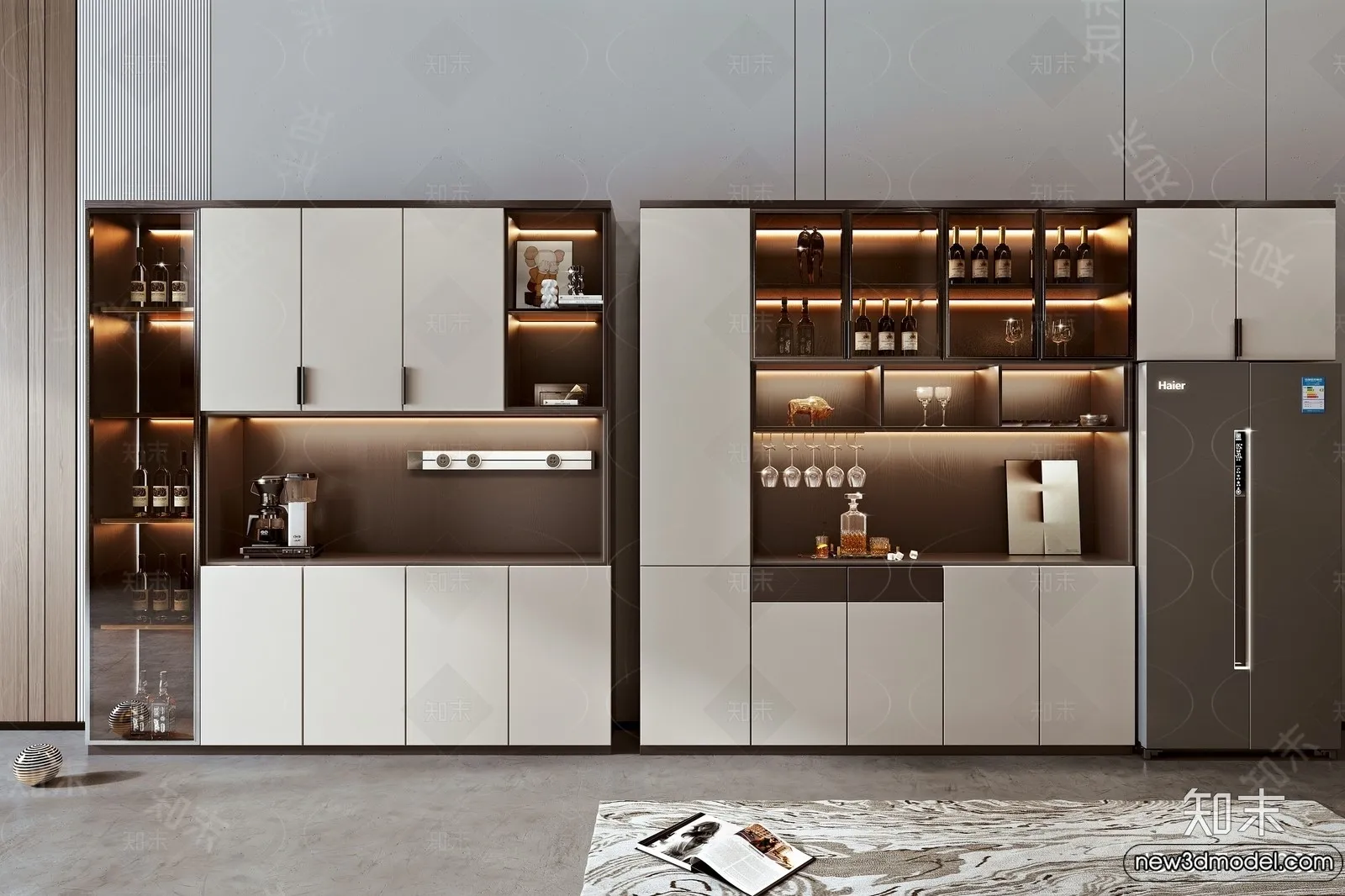 Wine Cabinet 3D Models - 3D Furniture for Interior Design - 112