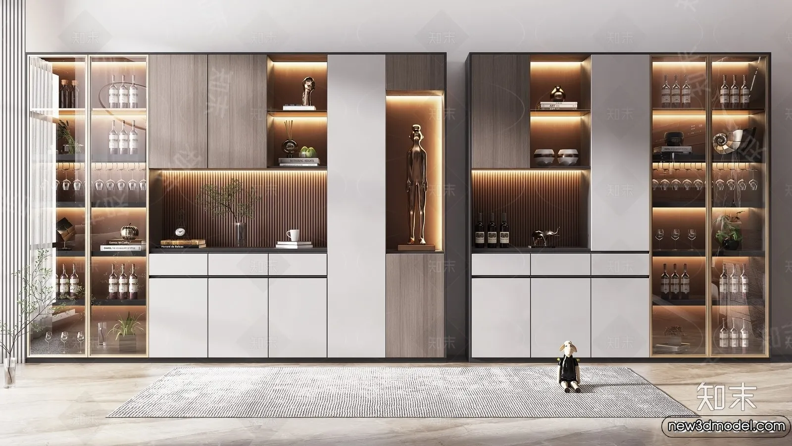 Wine Cabinet 3D Models - 3D Furniture for Interior Design - 113