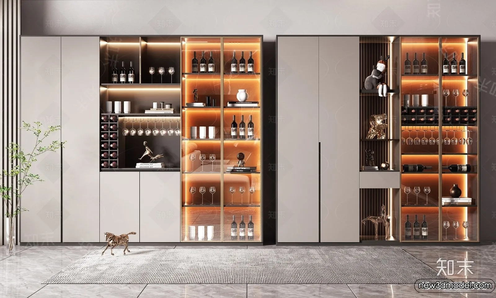 Wine Cabinet 3D Models - 3D Furniture for Interior Design - 114