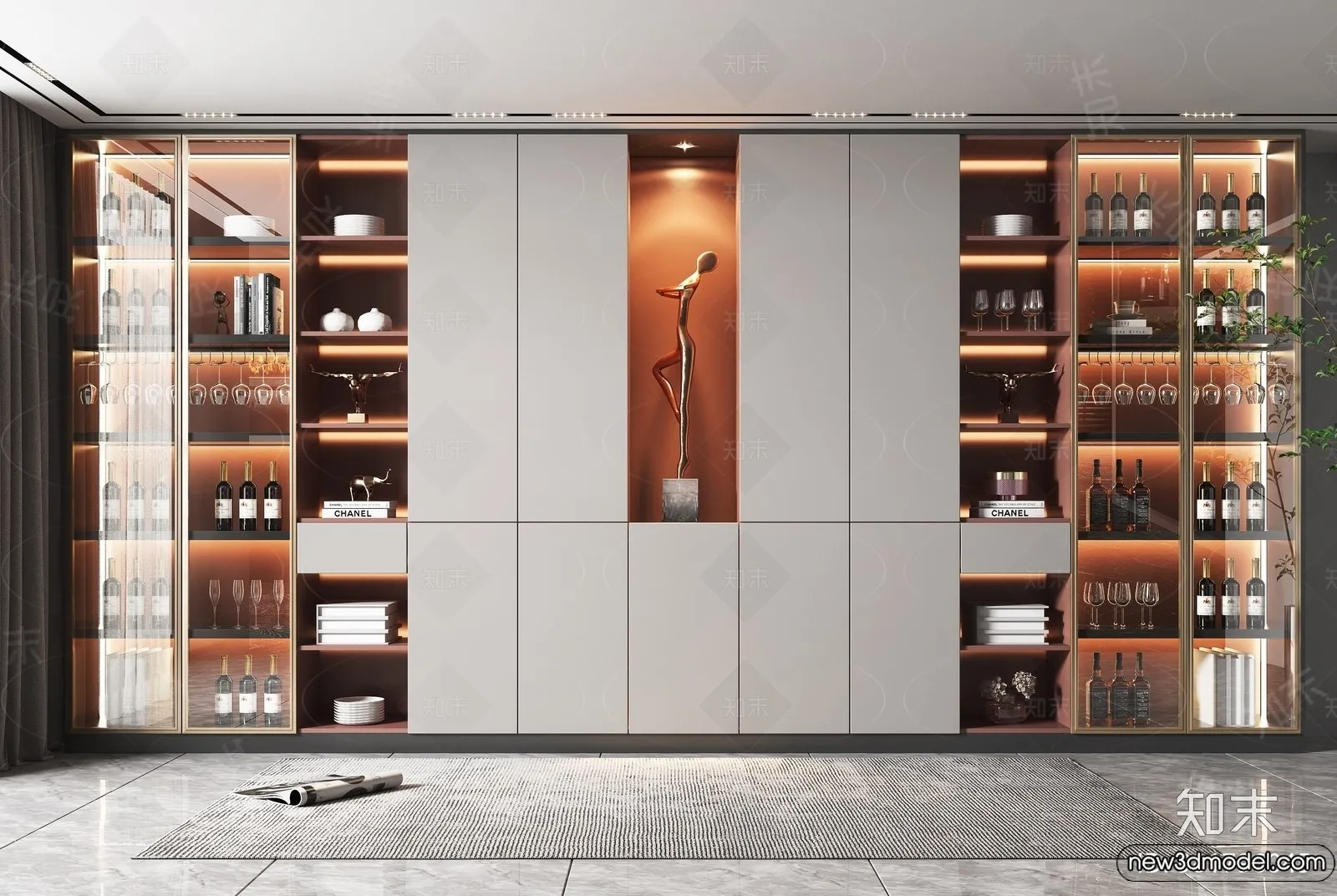 Wine Cabinet 3D Models - 3D Furniture for Interior Design - 117