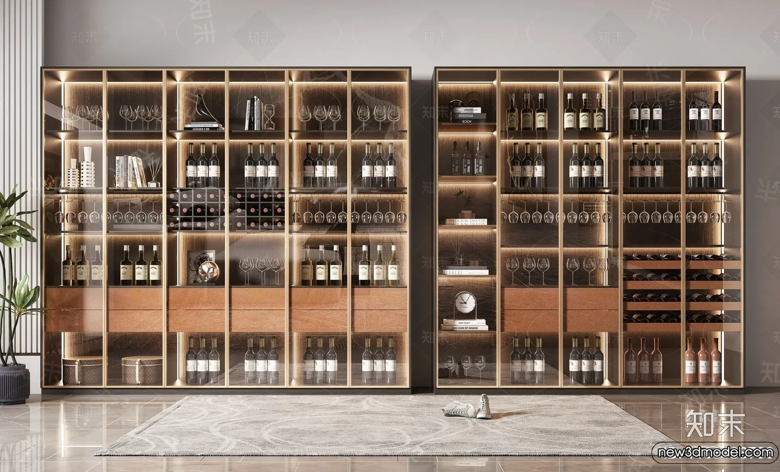 Wine Cabinet 3D Models - 3D Furniture for Interior Design - 122