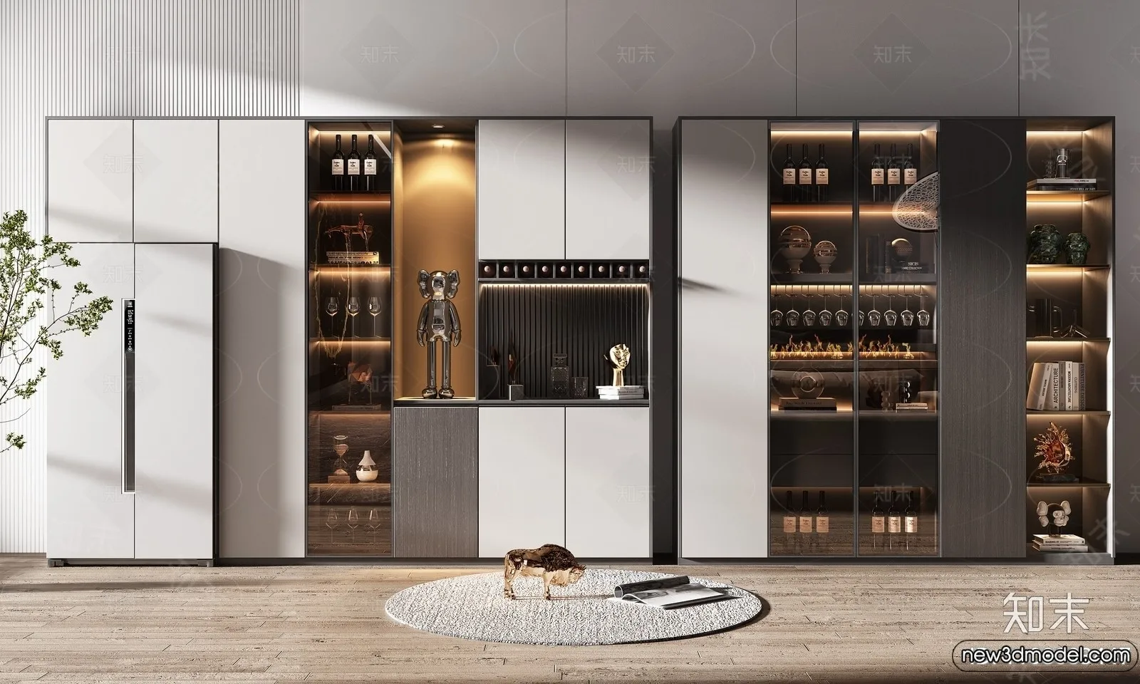 Wine Cabinet 3D Models - 3D Furniture for Interior Design - 123