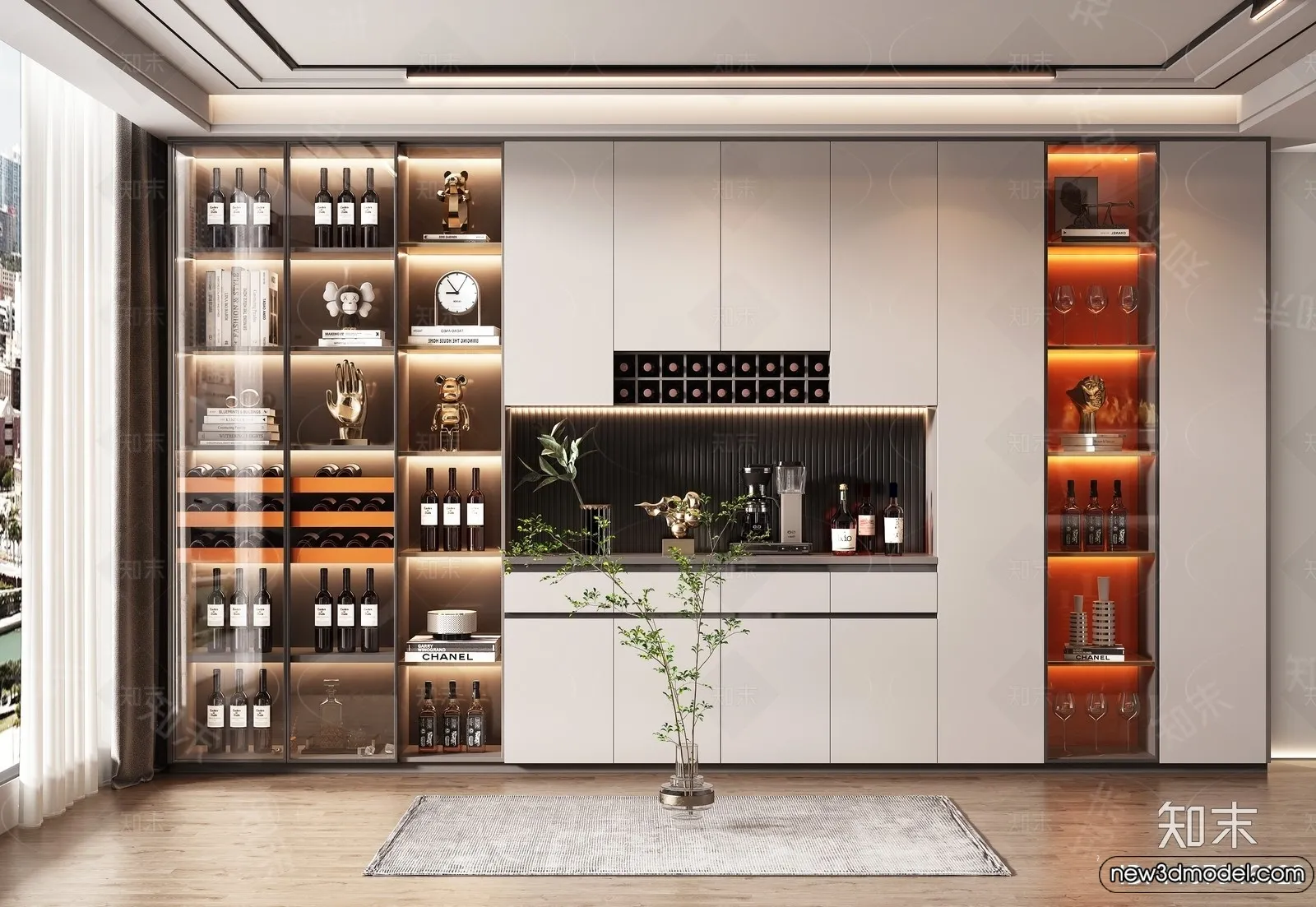 Wine Cabinet 3D Models - 3D Furniture for Interior Design - 124