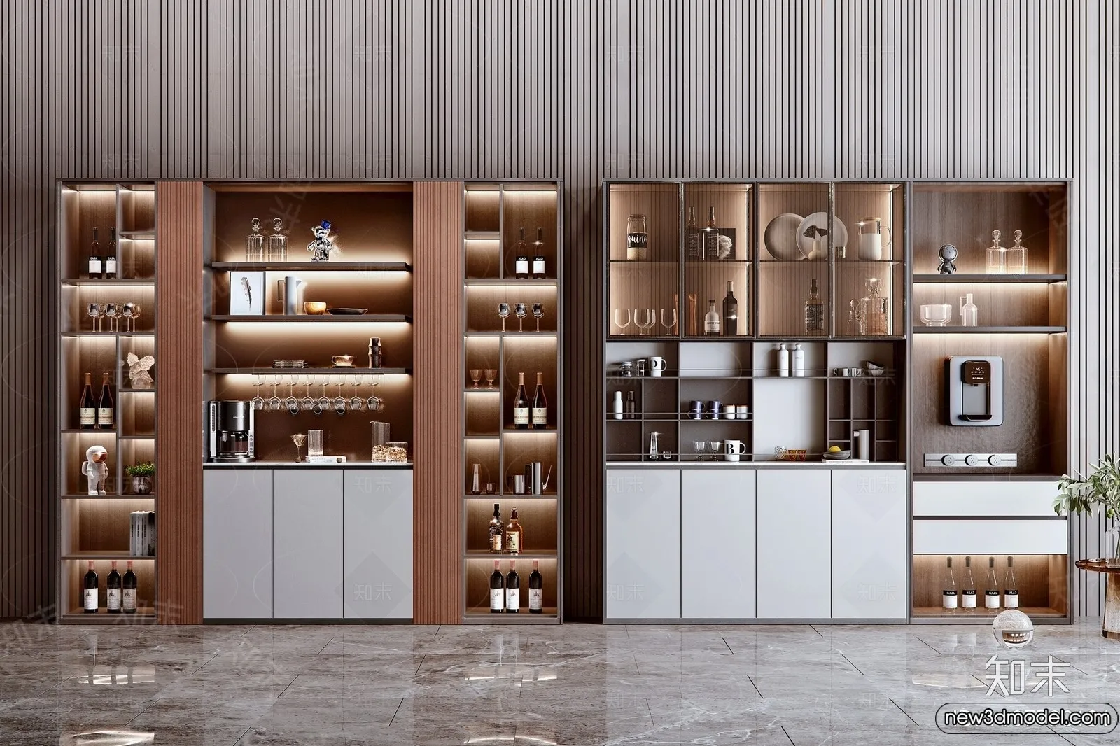 Wine Cabinet 3D Models - 3D Furniture for Interior Design - 125