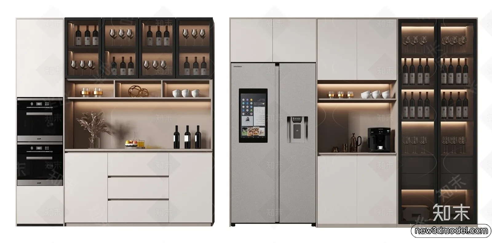 Wine Cabinet 3D Models - 3D Furniture for Interior Design - 126