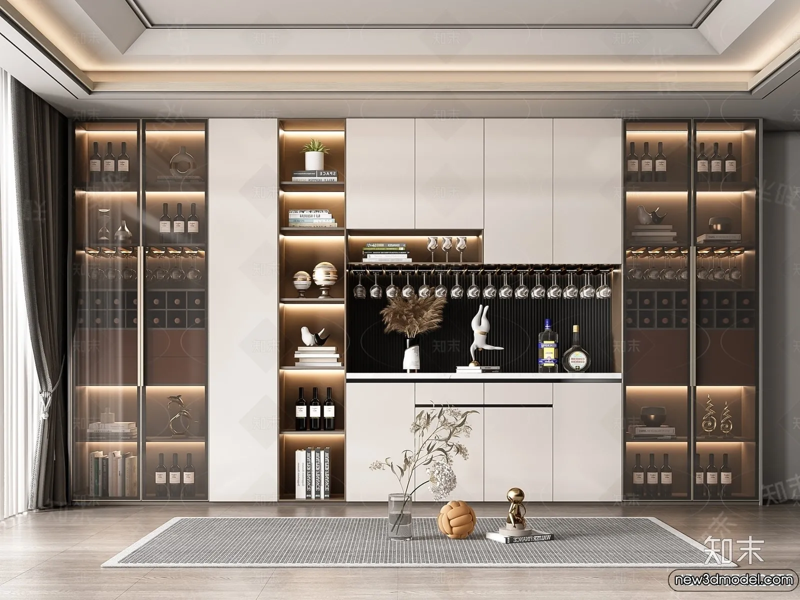 Wine Cabinet 3D Models - 3D Furniture for Interior Design - 127