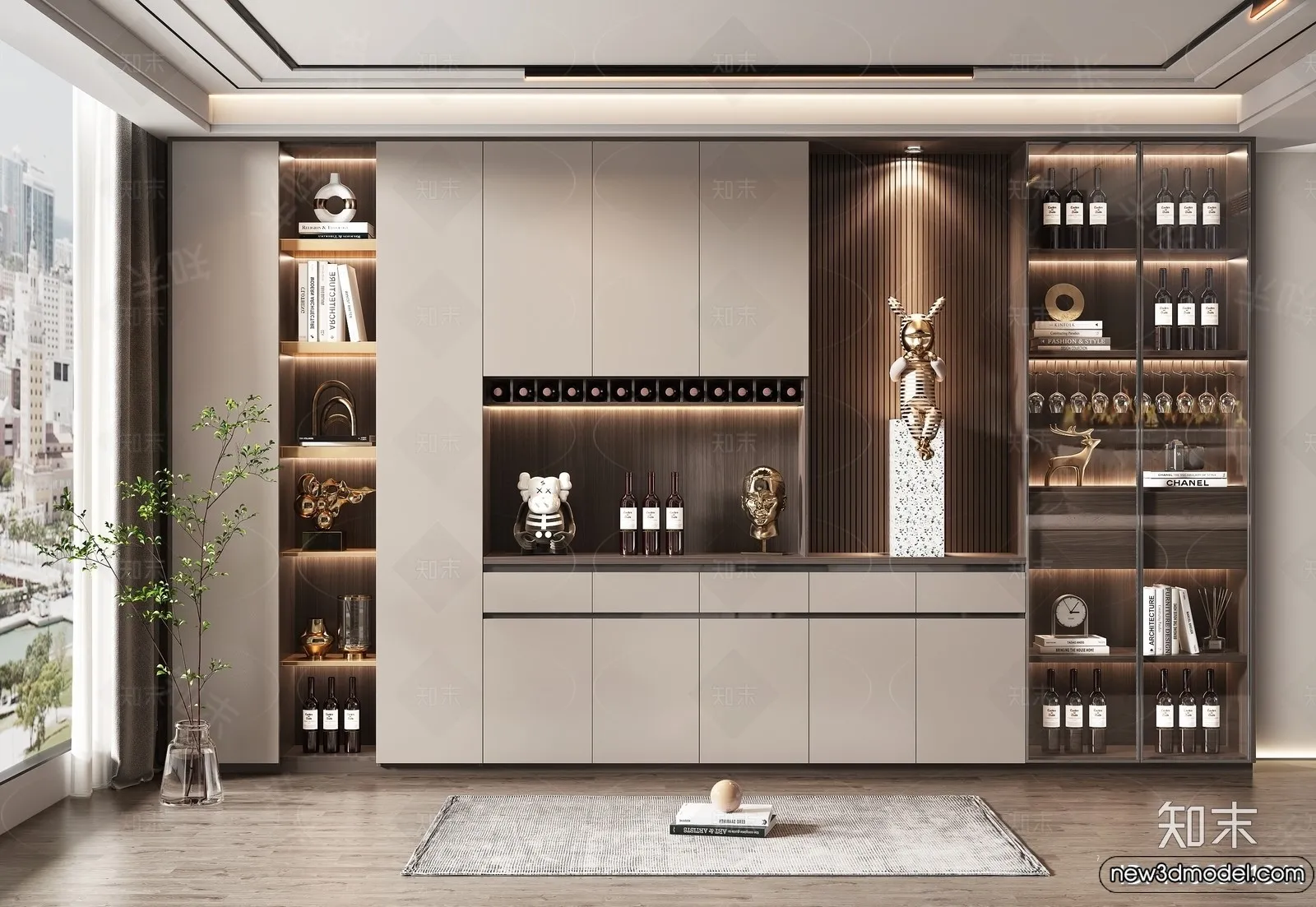 Wine Cabinet 3D Models - 3D Furniture for Interior Design - 128