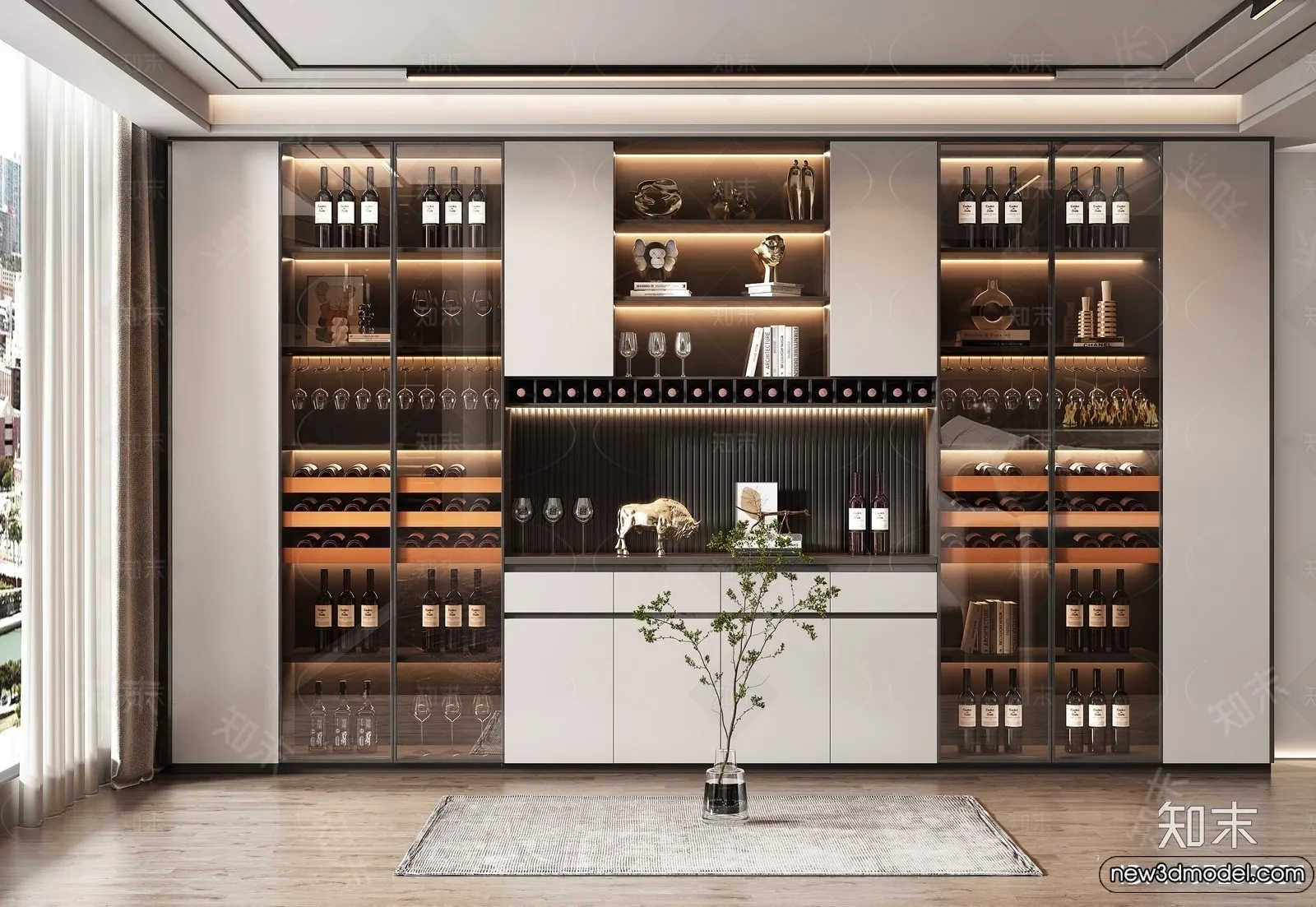 Wine Cabinet 3D Models - 3D Furniture for Interior Design - 129