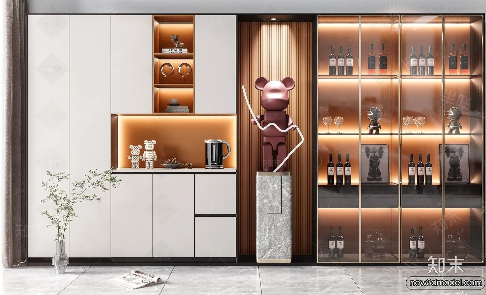 Wine Cabinet 3D Models - 3D Furniture for Interior Design - 130