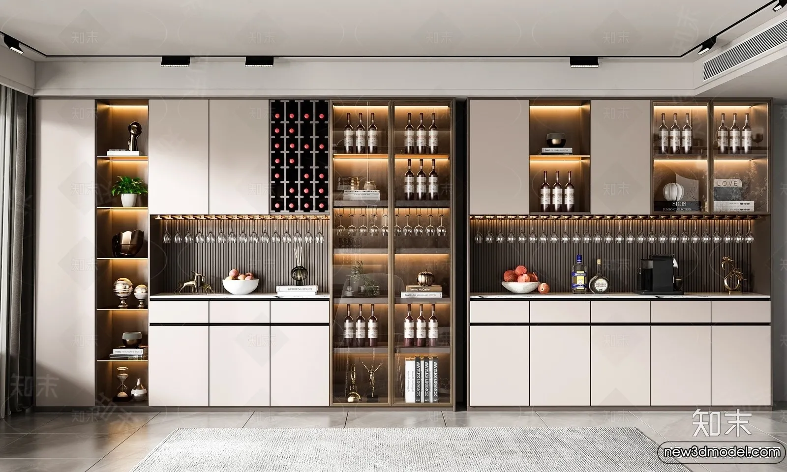 Wine Cabinet 3D Models - 3D Furniture for Interior Design - 133