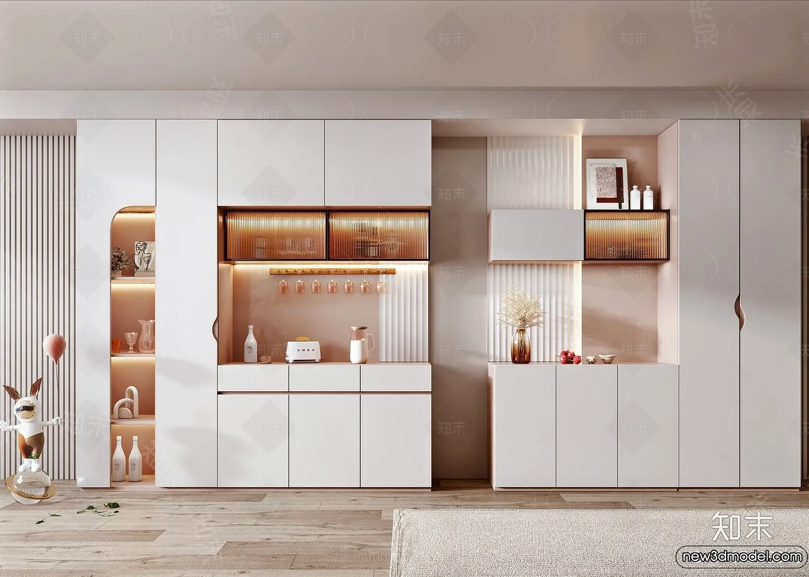 Wine Cabinet 3D Models - 3D Furniture for Interior Design - 135