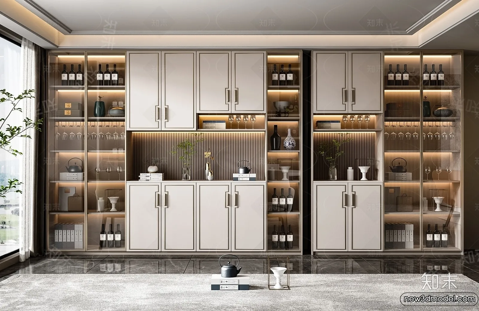 Wine Cabinet 3D Models - 3D Furniture for Interior Design - 137