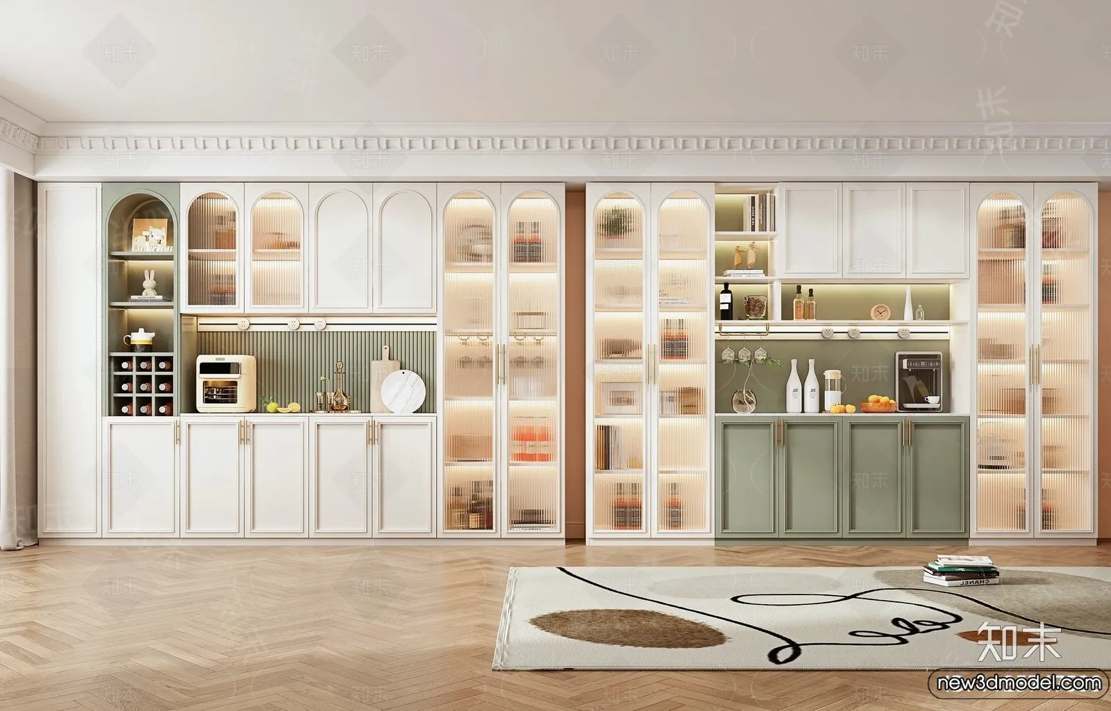 Wine Cabinet 3D Models - 3D Furniture for Interior Design - 138