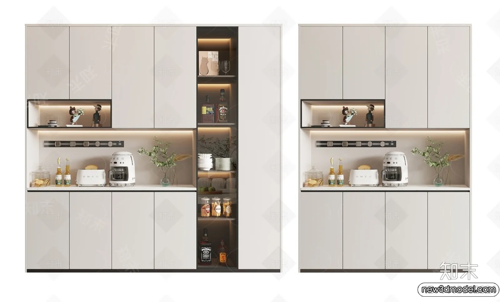 Wine Cabinet 3D Models - 3D Furniture for Interior Design - 140