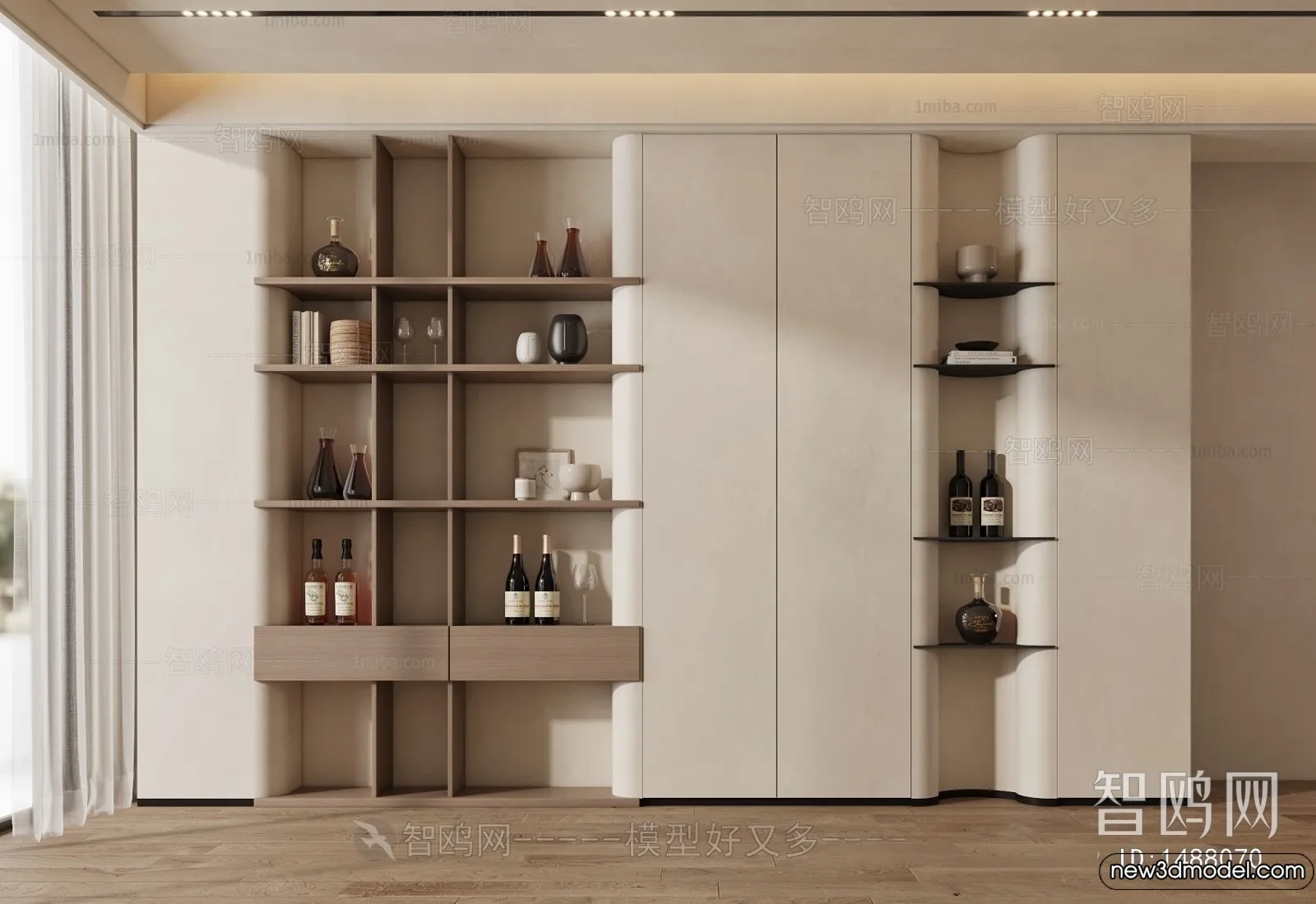 Wine Cabinet 3D Models - 3D Furniture for Interior Design - 141