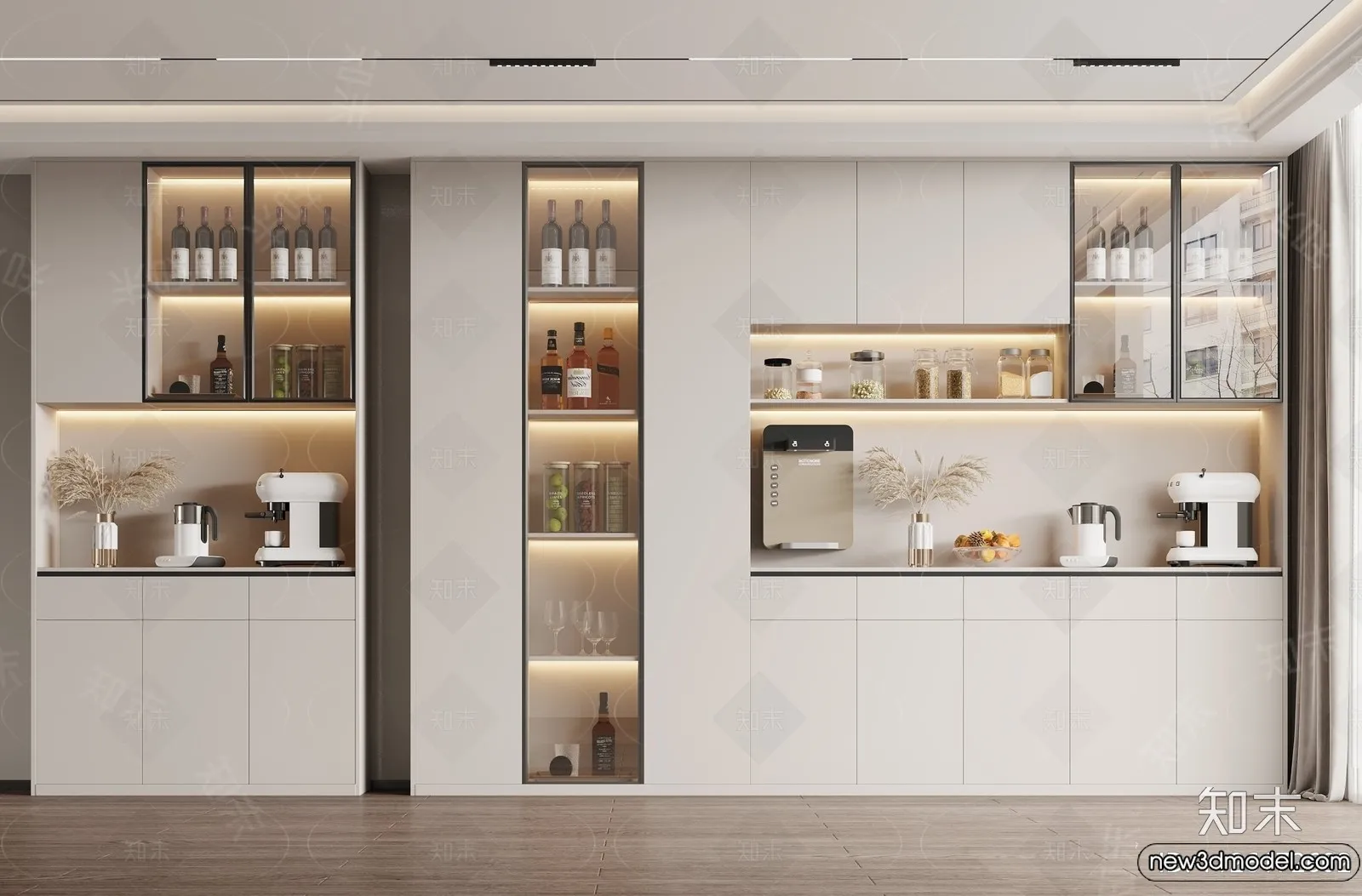 Wine Cabinet 3D Models - 3D Furniture for Interior Design - 145