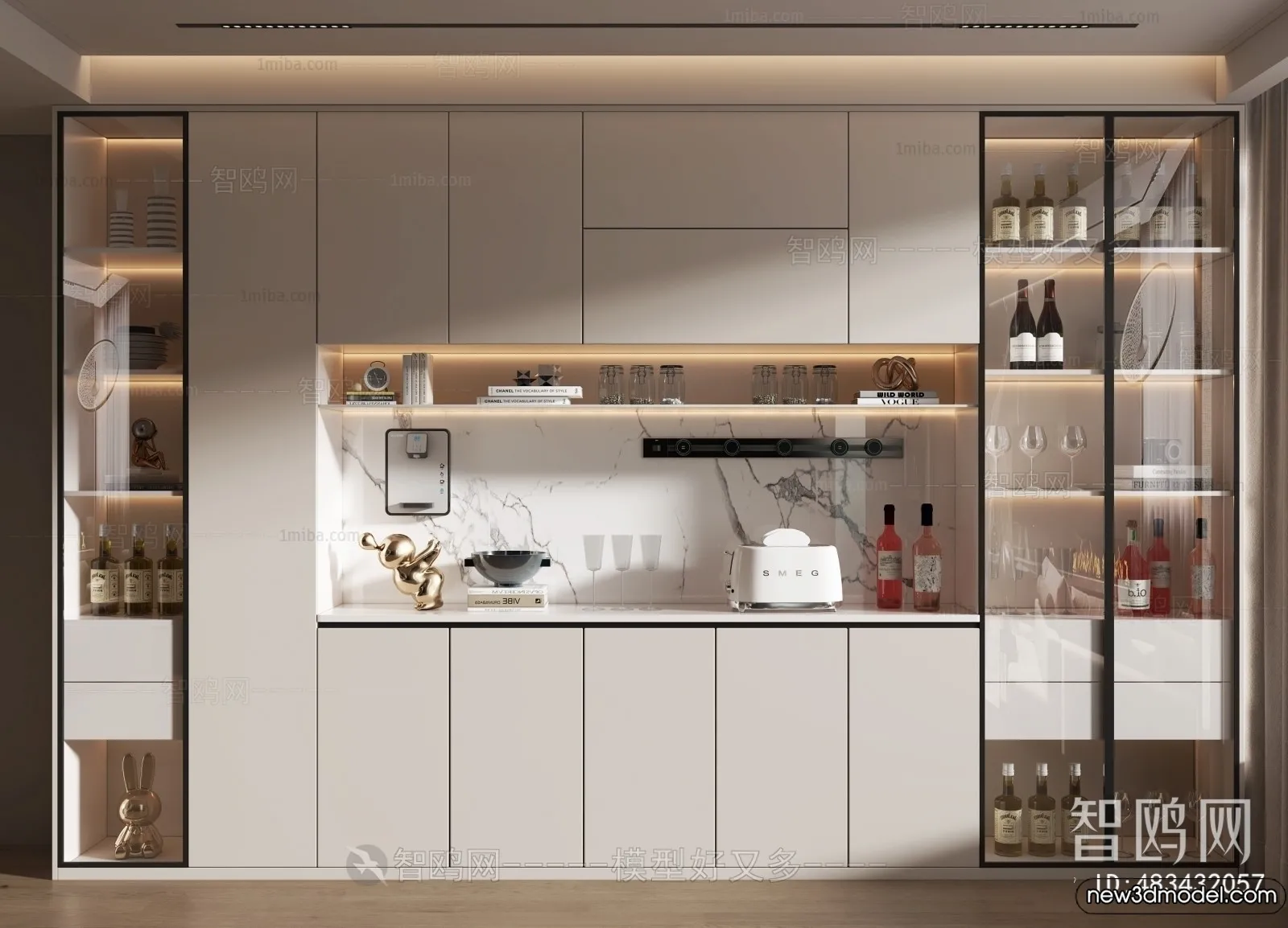 Wine Cabinet 3D Models - 3D Furniture for Interior Design - 146