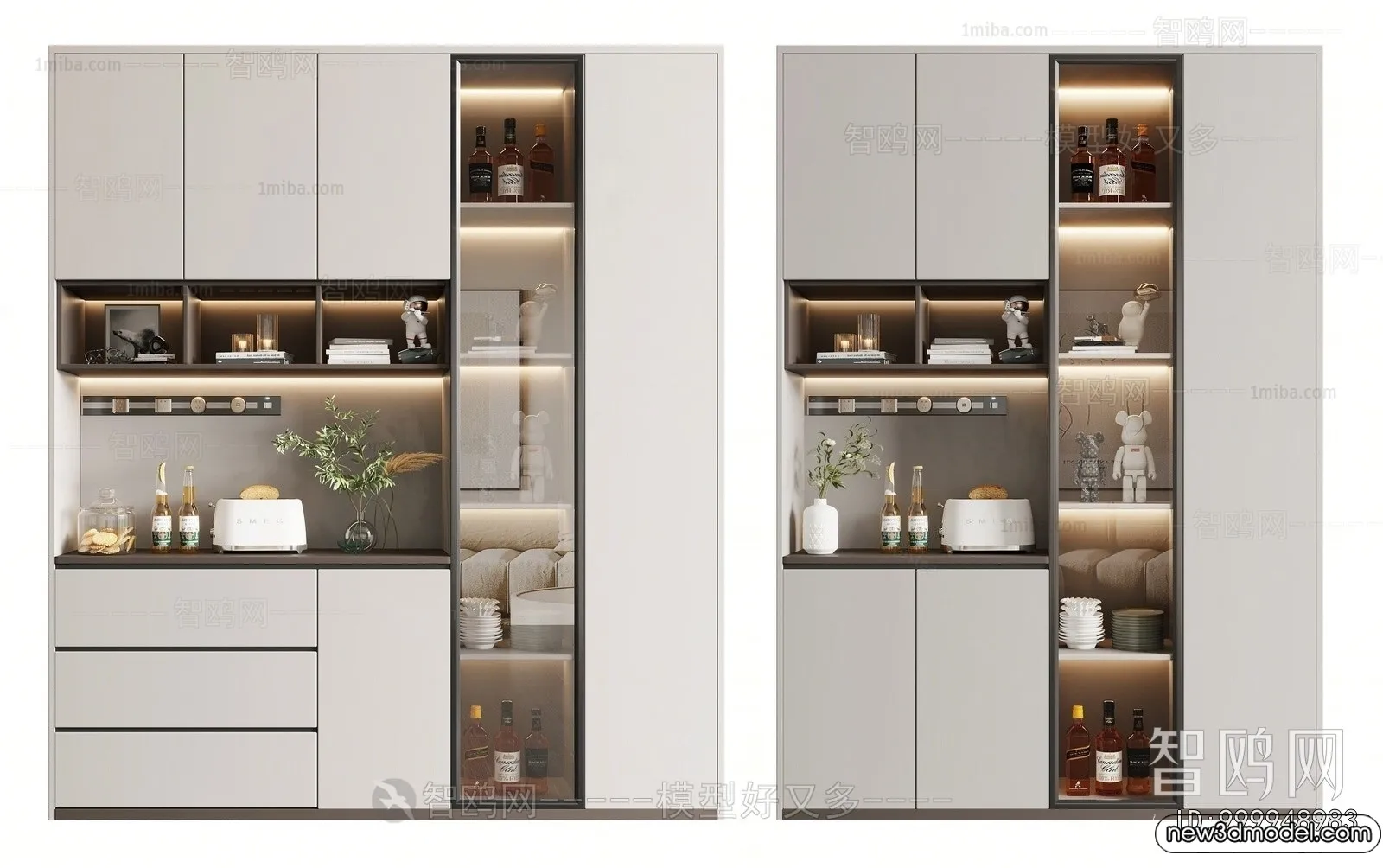 Wine Cabinet 3D Models - 3D Furniture for Interior Design - 147