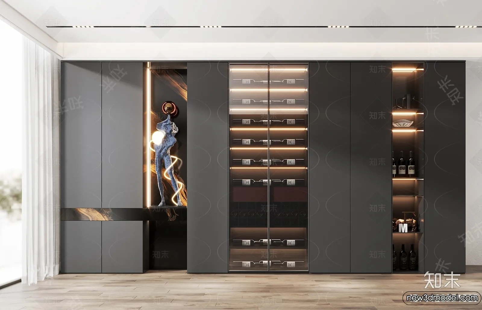 Wine Cabinet 3D Models - 3D Furniture for Interior Design - 151