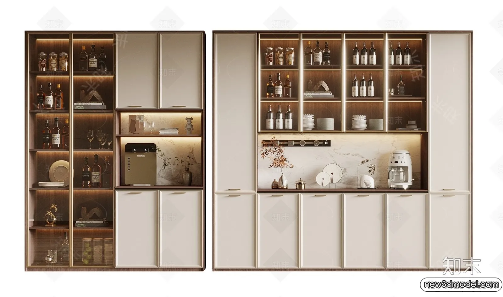 Wine Cabinet 3D Models - 3D Furniture for Interior Design - 153