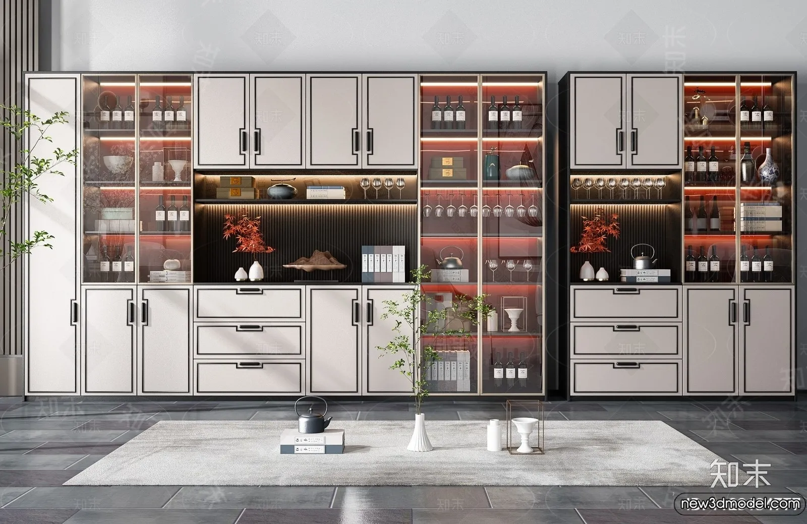 Wine Cabinet 3D Models - 3D Furniture for Interior Design - 155