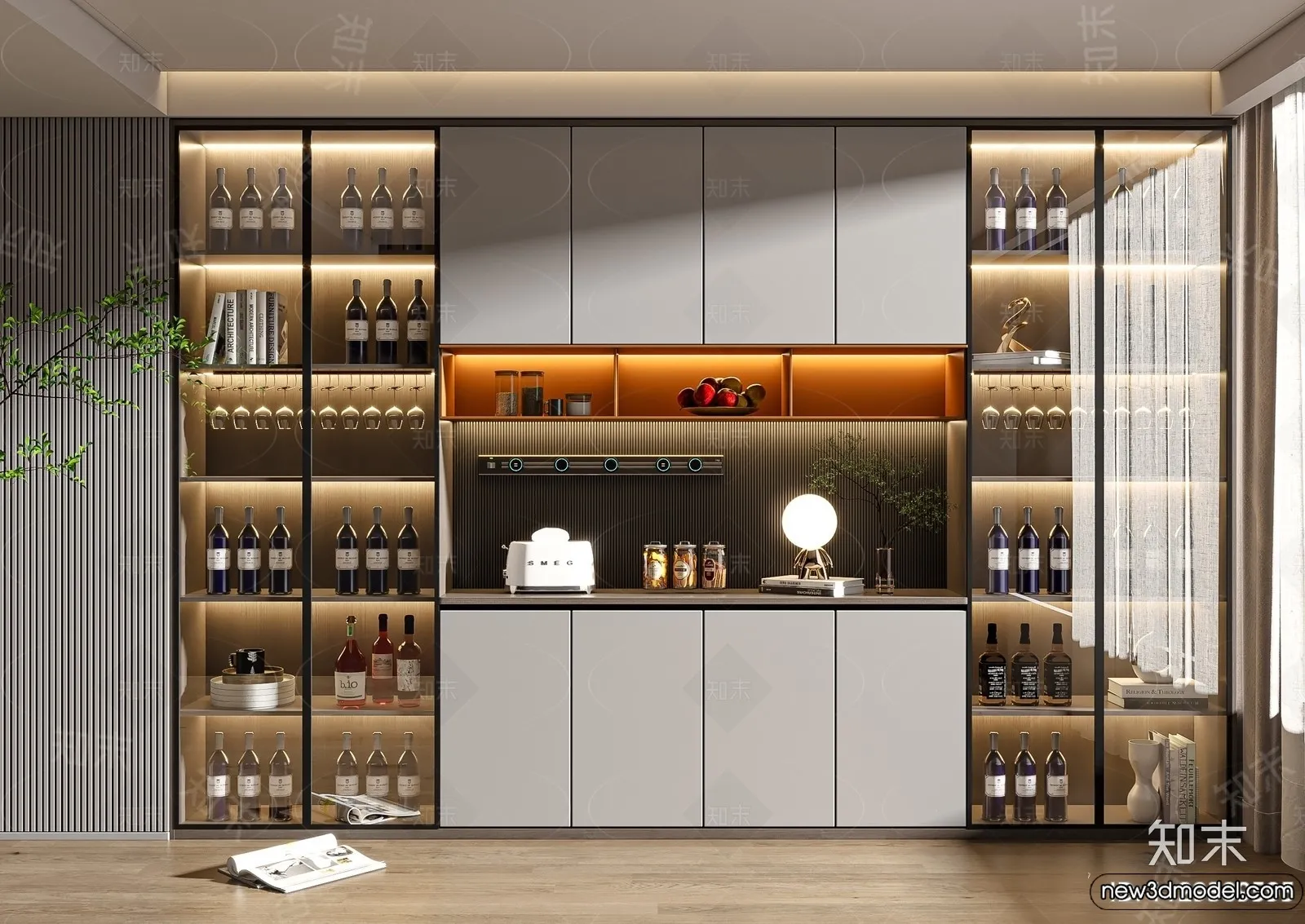 Wine Cabinet 3D Models - 3D Furniture for Interior Design - 157